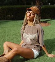 Edgy Trend Eagle Oversized Graphic Tee