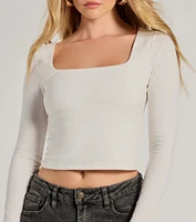 Back To Basics Cropped Long Sleeve Top