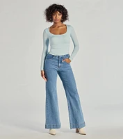 Forever Staple Smooth Knit Long Sleeve Top