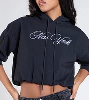 New York Bubble Crop Hoodie