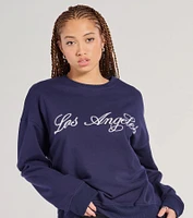 Los Angeles Embroidered Oversized Sweatshirt