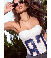 On The Court 87 Jersey Graphic Corset Top