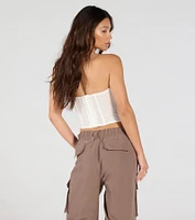 On The Court 87 Jersey Graphic Corset Top