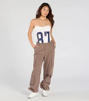 On The Court 87 Jersey Graphic Corset Top