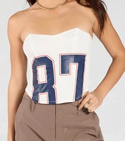 On The Court 87 Jersey Graphic Corset Top