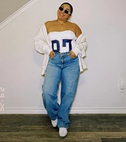 On The Court 87 Jersey Graphic Corset Top