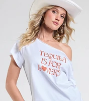Tequila Is For Lovers Crop Graphic Tee