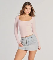 Forever Staple Smooth Knit Long Sleeve Top