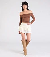 Simply Elevated Off-The-Shoulder Smooth Knit Top