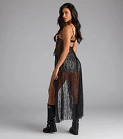 All The Vibes Leopard Lace Long Tunic