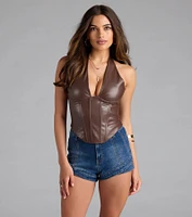 Undeniable Flair Halter Corset Top