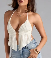 Sunny Babe Halter Open Back Crop Top