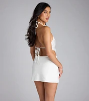 Prominent Shine Sequin Halter Crop Top