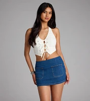 She’s The Moment Tie-Front Halter Top
