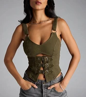 Strap Babe Buckle Crop Top