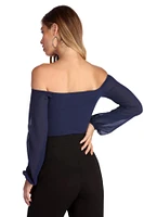 Sophisticated Chiffon Strapless Top