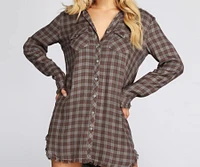 Say It With Fray Plaid Tunic