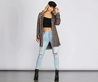 Say It With Fray Plaid Tunic