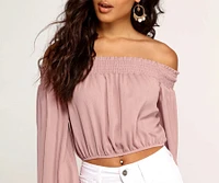 Free Spirit Smocked Crop Top