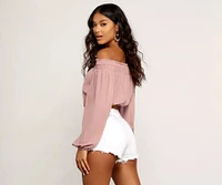 Free Spirit Smocked Crop Top