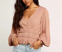 Vacay Now Smocked Waist Blouse
