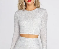 Iridescent Sequin Crop Top