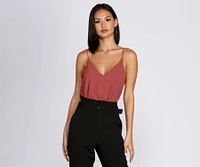 Let Loose V Neck Bodysuit