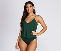 Let Loose V Neck Bodysuit