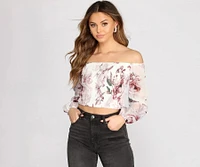 Smocked Over Florals Crop Top