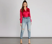 Classic Satin Collared Bodysuit