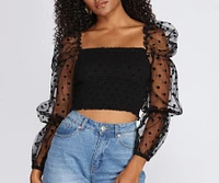 Pretty Polka Dot Smocked Top