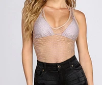 A Total Catch Heat Stone Fishnet Bodysuit