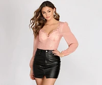 Love The Lace Chiffon Bodysuit