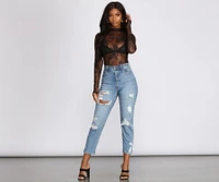 Lacy Baby Mock Neck Bodysuit