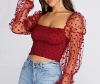 Pretty Polka Dot Smocked Top