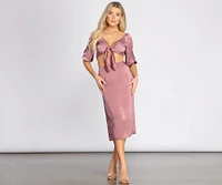 First Impression Tie Front Crop Top