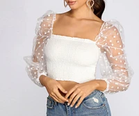 Pretty Polka Dot Smocked Top