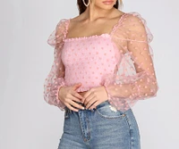 Pretty Polka Dot Smocked Top