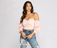 Sweet Like Me Puff Sleeve Crop Top