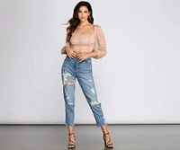 Spot Ya Polka Dot Ruched Crop Top