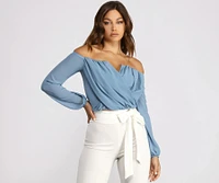 Sophisticated Chiffon Strapless Top