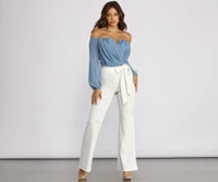 Sophisticated Chiffon Strapless Top