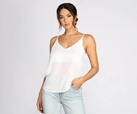 Basic V Neck Chiffon Tank