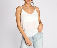 Basic V Neck Chiffon Tank