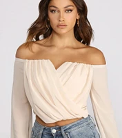 Sophisticated Chiffon Strapless Top