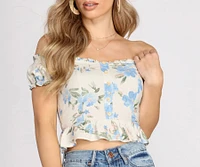 Feelin' The Floral Off Shoulder Top