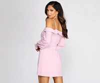 Light And Fresh Cold Shoulder Button Up Tunic