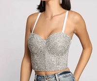 Daring Rhinestone Diva Cropped Bustier