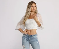 Spot Ya Polka Dot Ruched Crop Top
