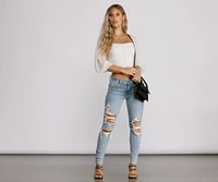 Spot Ya Polka Dot Ruched Crop Top